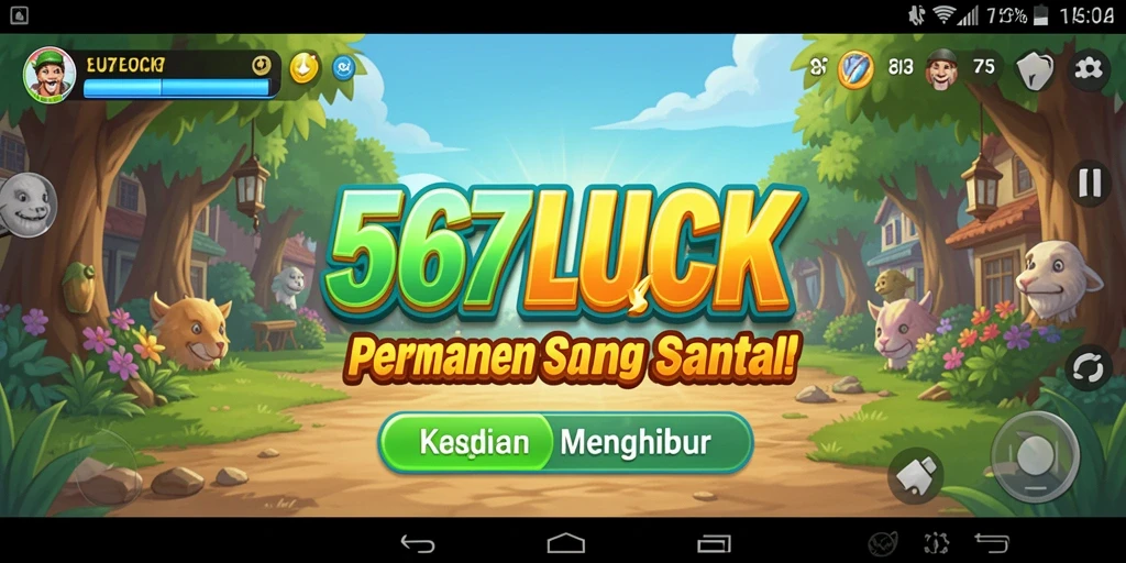Screenshot gameplay 567LUCK menampilkan karakter lucu dan tantangan yang menghibur.
