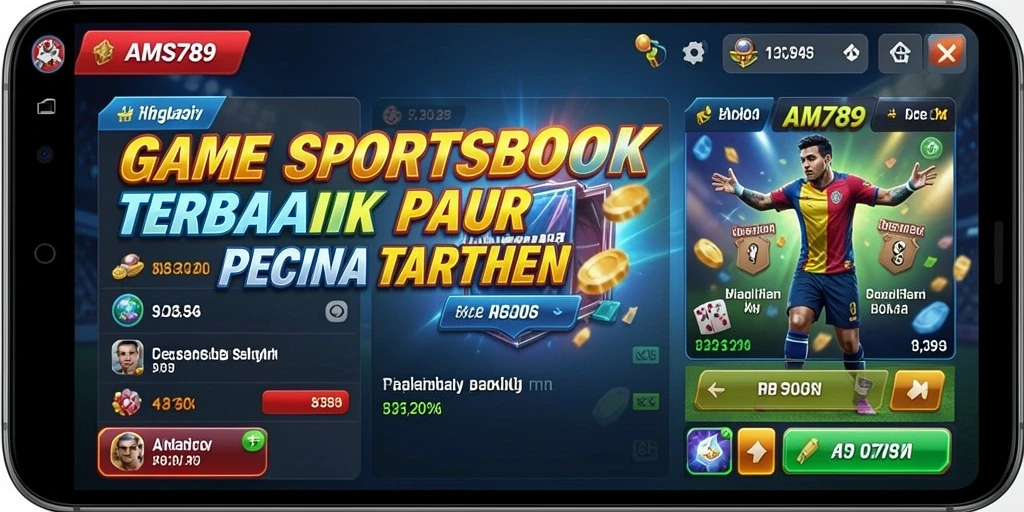 Tampilan gameplay menyenangkan dengan berbagai opsi taruhan olahraga.