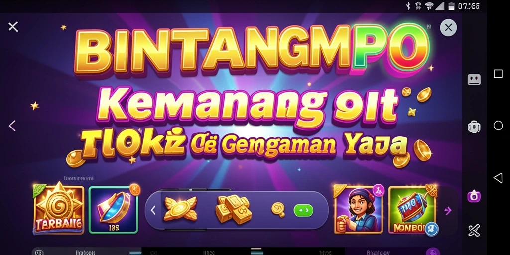 Tampilan gameplay BINTANGMPO yang menggembirakan dan penuh warna.
