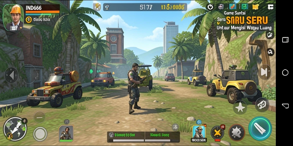 Tampilan gameplay seru dan menantang di IND666.