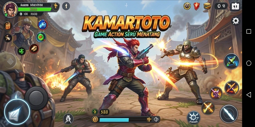Tampilan gameplay KAMARTOTO yang penuh aksi dan grafis menawan.