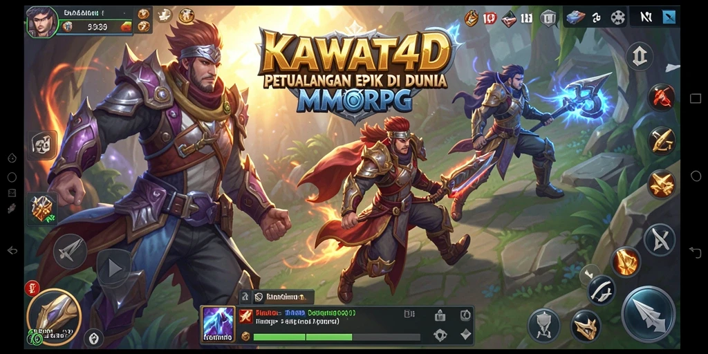 Tangkapan layar dari gameplay KAWAT4D yang menampilkan pertarungan epik dan eksplorasi dunia.