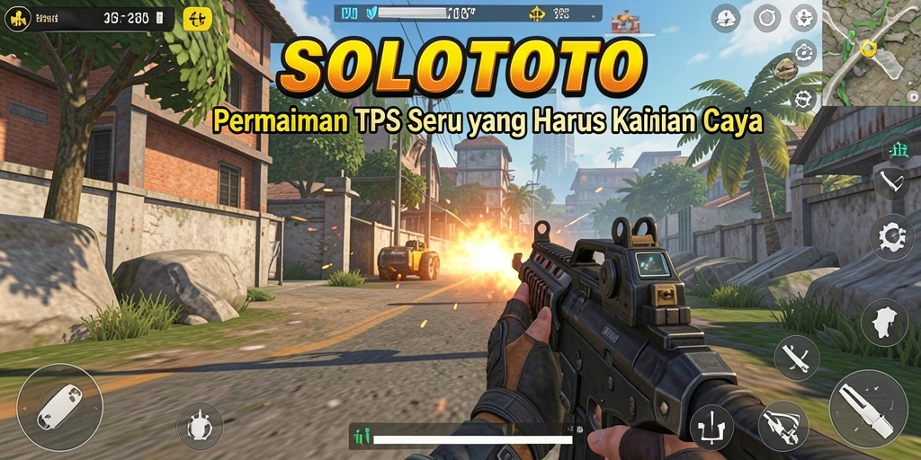 Screenshot menunjukkan aksi intens dalam gameplay TPS di SOLOTOTO.