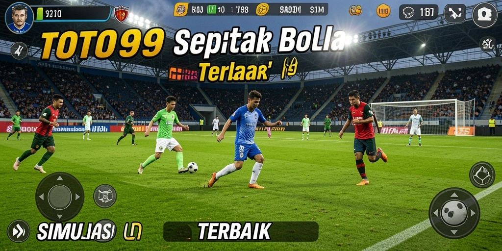 Tangkapan layar gameplay TOTO99 yang menampilkan pertandingan sepak bola yang seru.